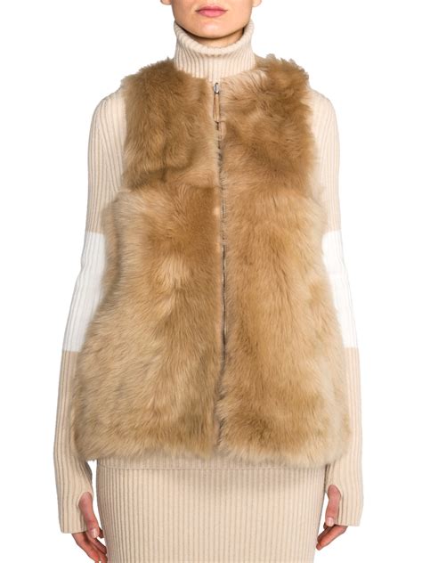 fendi rabbit fur vest|fendi shearling.